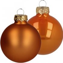 Kerstballen glas oranje mat glanzend Ø5.5cm 28st