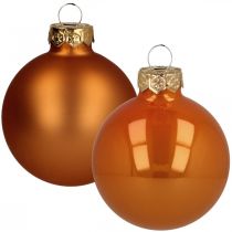 Kerstballen glas oranje mat glanzend Ø5.5cm 26st