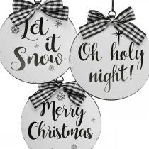 Artikel Decoratieve hanger kerstboombol metaal vintage Ø15cm 3 st