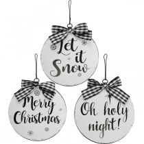 Artikel Decoratieve hanger kerstboombol metaal vintage Ø15cm 3 st