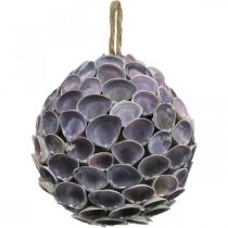 Schelpbal Maritieme decoratie met schelpen Deco bal violet Ø12cm