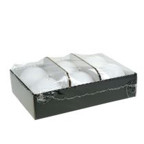 Artikel Set van 6 witte bolkaarsen van 80 mm - decoratieve waskaarsen voor feesten en een gezellige sfeer