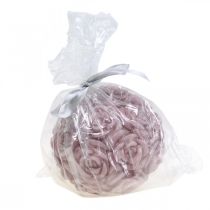 Artikel Ronde roze rozenbolkaars Ø10,5 cm romantische kaarsdecoratie bruiloftstafeldecoratie