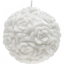 Artikel Bolkaars met rozenmotief, tafeldecoratie voor bruiloften en verjaardagen, 10,5 cm, wit