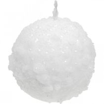 Adventskaarsen, bolkaars, sneeuwbalkaarsen 80mm 4st
