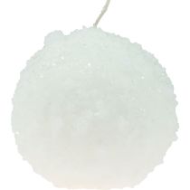 Artikel Winter Magic Ball Kaarsen Wit Sneeuwbal Effect Ø10cm Set van 4 voor Feestelijke Decoratie