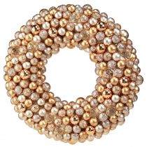 Artikel Bollenkrans Kerstkrans Goud Parel Helder Ø33cm