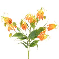 Artikel Kunstmatige Gloriosa oranje bloem met lange stelen voor vazen 80cm 3 stuks