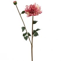 Kunstbloem dahlia roze bloesem met knop H57cm