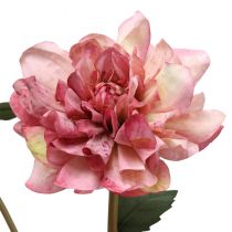 Kunstbloem dahlia roze bloesem met knop H57cm