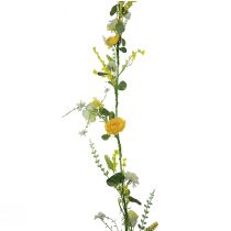 Kunstbloemen decoratieve hanger lente zomer geel wit 150cm