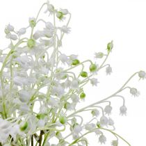 Kunstbloemen, kunstlelietje-van-dalen decoratie wit 38cm 5st