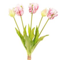 Artikel Kunstbloemboeket 5 Papegaaientulpen Kunsttulpen 40cm