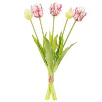 Artikel Kunstbloemboeket 5 Papegaaientulpen Kunsttulpen 40cm