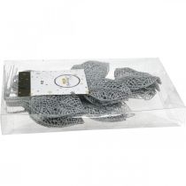 Artikel Kunstplanten, takdecoratie, decoratief blad zilver glitter L36cm 10 st