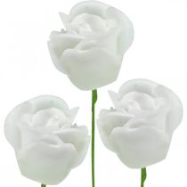 Artikel Kunstrozen crème wax rozen decoratieve rozen wax Ø6cm 18 st