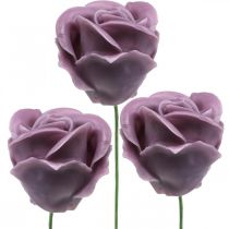 Artikel Kunstrozen lila wasrozen decoratieve rozen was Ø6cm 18 st