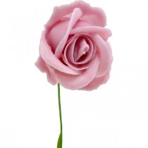 Artikel Kunstrozen roze wasrozen deco rozen was Ø6cm 18st