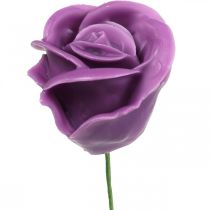 Kunstrozen violet wasrozen deco rozen was Ø6cm 18st