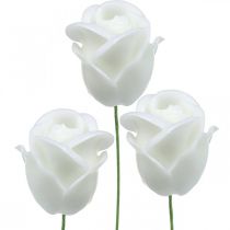 Kunstrozen witte wasrozen decoratieve rozen was Ø6cm 18st