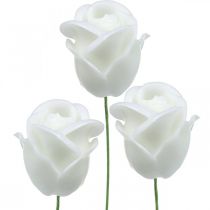 Artikel Kunstrozen witte wasrozen decoratieve rozen was Ø6cm 18 st