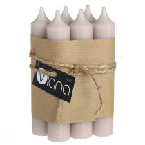 Artikel Kaarsen met korte stok kleur lichtroze 21×110mm 6 st