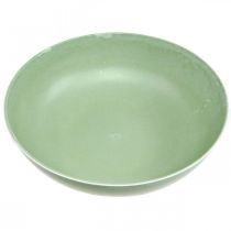 Artikel Ronde plantenbak, bloemendecoratie, kunststof schaal, container voor bloemstukken, groen, gevlekt wit, H8,5cm, Ø30cm
