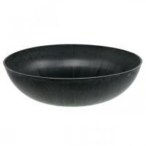 Bloemschaal rond, plantenbak, schaal van kunststof zwart, grijs gemêleerd H8.5cm Ø30cm