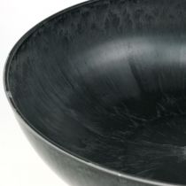 Bloemschaal rond, plantenbak, schaal van kunststof zwart, grijs gemêleerd H8.5cm Ø30cm