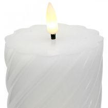 LED kaars met timer wit warm wit echte was Ø7.5cm H15cm