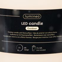 Artikel Grote LED-kaars op batterijen met timer, warm wit, voor buiten, 25 cm