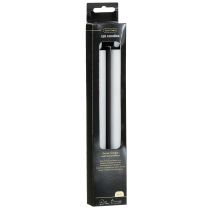 Artikel LED-kaarsen, witte taps toelopende kaarsen, warm wit was, 24,5 cm, 2 stuks
