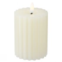 Artikel LED-kaarsen met timer wasgroefkaarsen 7,5/10cm crème 2 stuks
