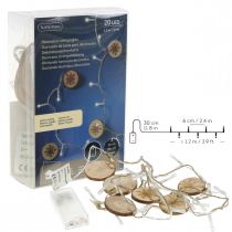 Artikel LED kerstverlichting binnen kerstverlichting houten schijven L120cm