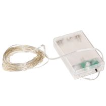 Artikel LED-lichtsnoer 40 micro-LED's warm witte timer voor batterij 6 stuks