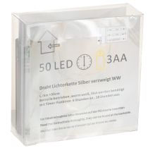 Artikel LED-lichtsnoer, 50 lampjes, op batterijen, 5 m, warm wit