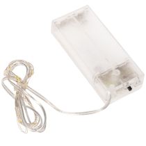 Artikel Batterijgevoede lichtslinger voor binnen, warm wit, 10 LED's, 1 meter lang, 6 stuks