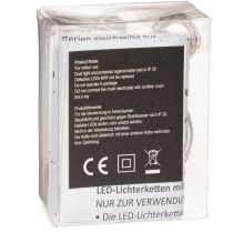 Artikel Batterijgevoede lichtslinger voor binnen, warm wit, 10 LED's, 1 meter lang, 6 stuks
