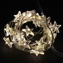 Artikel LED-lichtsnoer sterren 20 micro-LED&#39;s warm wit timer 6 stuks