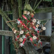 Artikel LED kerstverlichting binnen kerstverlichting houten schijven L120cm