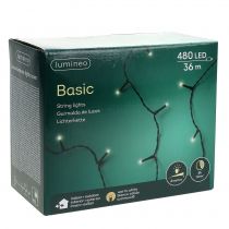 Artikel LED rijstlichtketting voor buiten 480 36m zwart/warm wit