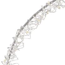 Artikel LED ring metalen decoratie om op te hangen zilver warm wit 30cm