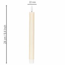 Artikel LED-kaars in wit met warm wit licht, 24 cm, met timer, 2 stuks