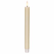 Artikel LED-kaars in wit met warm wit licht, 24 cm, met timer, 2 stuks