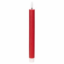 Artikel LED-kaars, rood met warm wit licht, 24 cm, 2 stuks