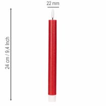 Artikel LED-kaars, rood met warm wit licht, 24 cm, 2 stuks