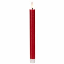 Artikel LED-kaars, rood met warm wit licht, 24 cm, 2 stuks