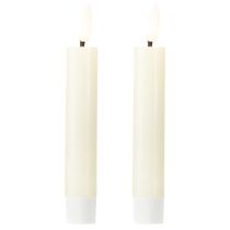Artikel LED kaars crème warm wit echte was H14,5cm 2 stuks