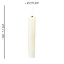 Artikel LED kaars crème warm wit echte was H14,5cm 2 stuks