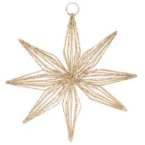 Artikel Decoratieve LED-ster van draad om op te hangen, 20 LED's, warm wit, voor binnen, 22 cm
